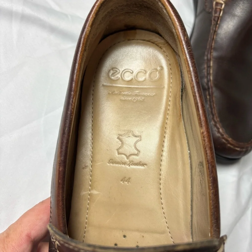 Classic‎ ECCO Men’s Brown Leather Loafers Size 42, US 8, 8.5